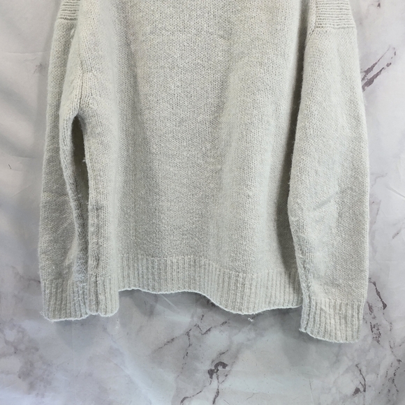 Zara Sweater Womens Small White Wool Alpaca Crew Boxy Oversized Chunky - Picture 7 of 12